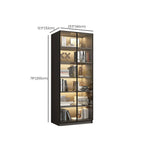 Vitrine standard de rangement avec porte vitrée et bois noir