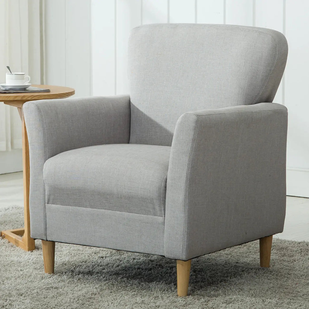 Fauteuil moderne en lin marron pour salon