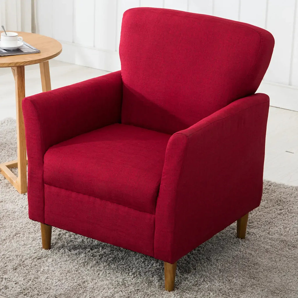 Fauteuil moderne en lin marron pour salon