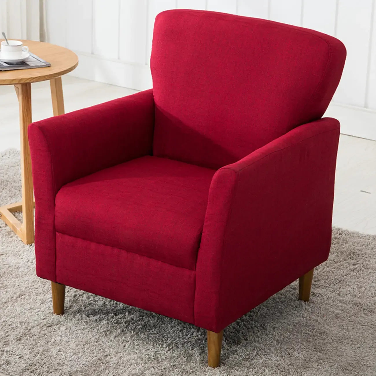 Fauteuil moderne en lin marron pour salon