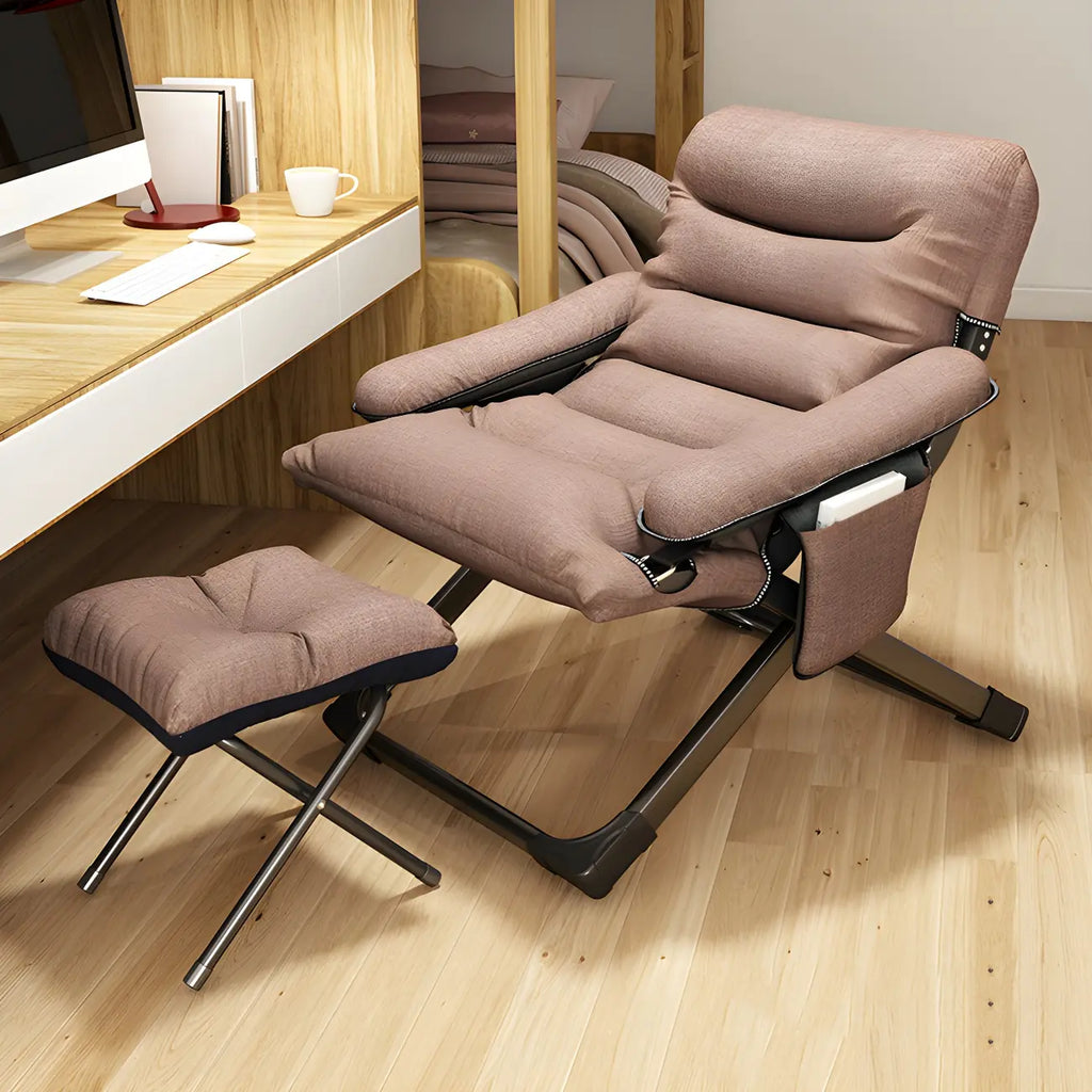 Fauteuil inclinable à bascule moderne en tissu pied-de-poule avec rangement