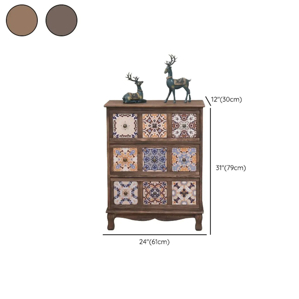 Meuble vintage milieu du siècle avec tiroirs - Motif unique