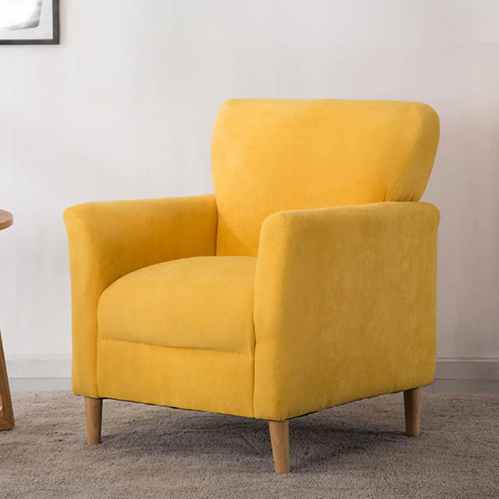 Fauteuil moderne en lin marron pour salon