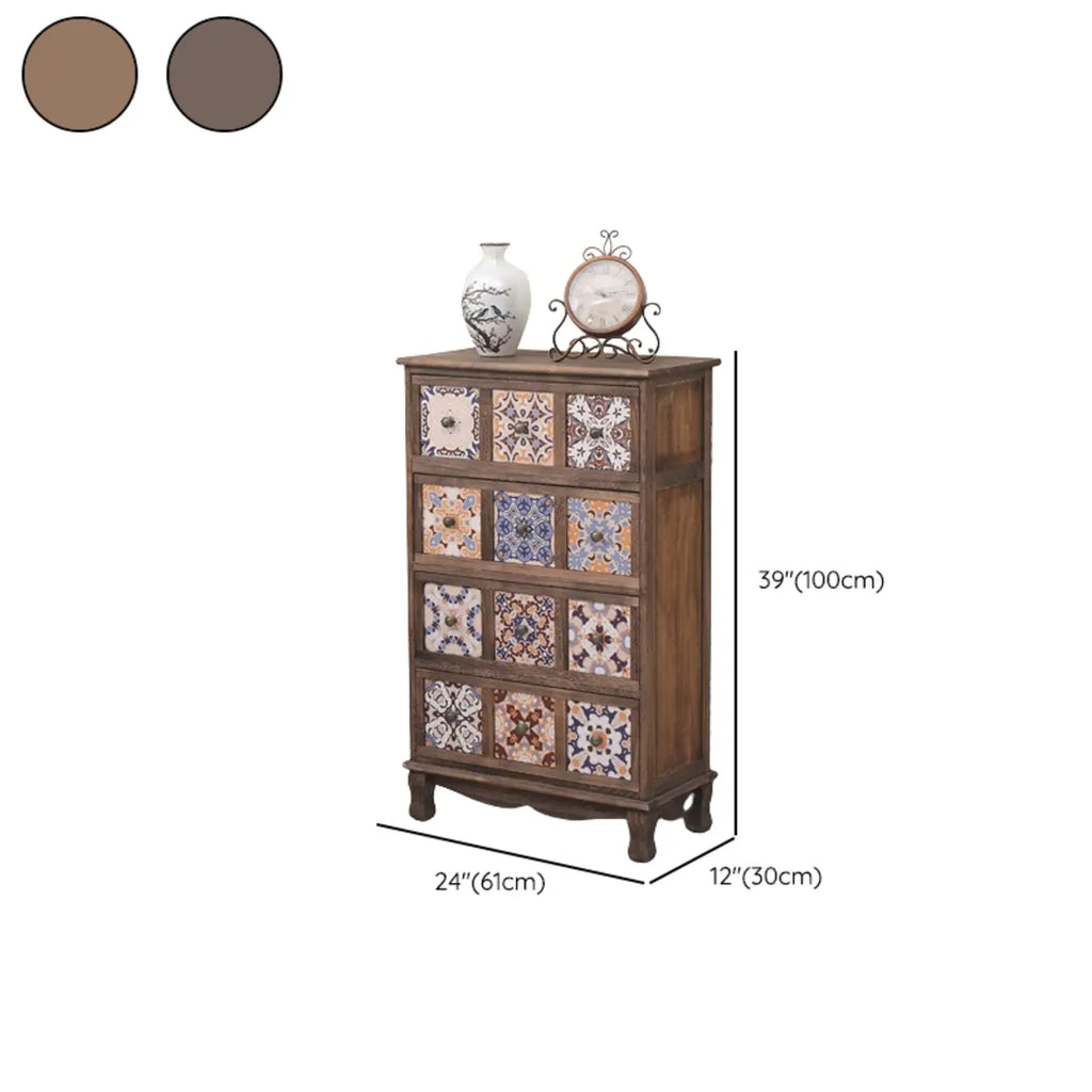 Meuble vintage milieu du siècle avec tiroirs - Motif unique