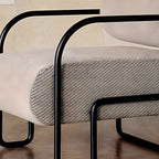 Fauteuil d'appoint industriel en cuir/velours avec structure en métal