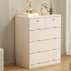 Commode industrielle en bois massif à 5 tiroirs pour chambre à coucher