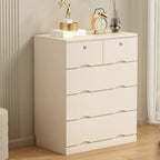 Commode industrielle en bois massif à 5 tiroirs pour chambre à coucher