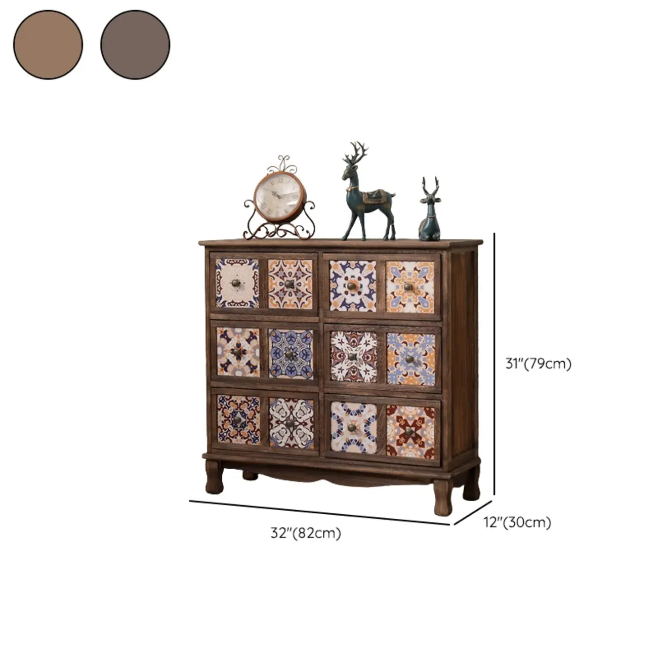 Meuble vintage milieu du siècle avec tiroirs - Motif unique