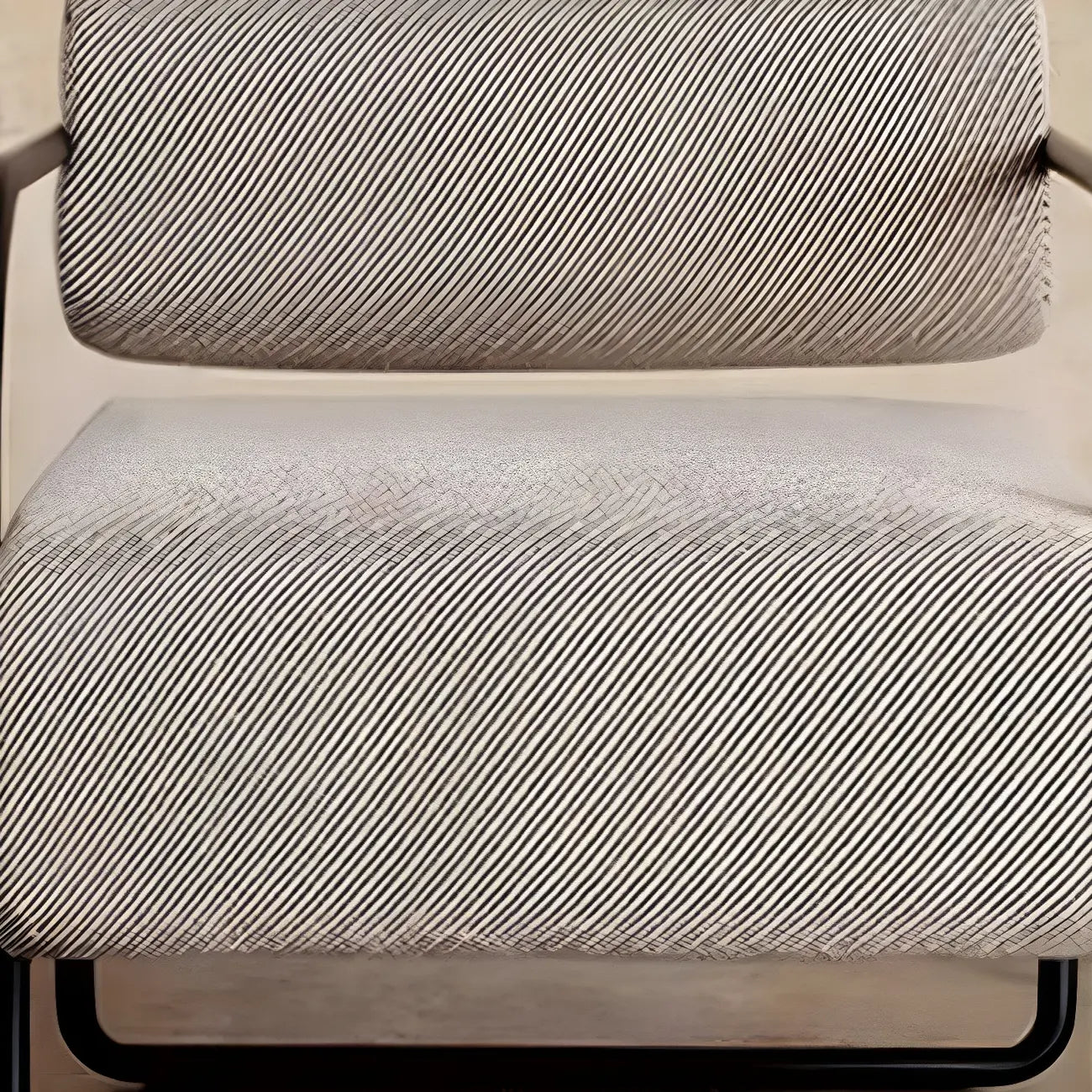 Fauteuil d'appoint industriel en cuir/velours avec structure en métal