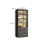 Vitrine standard de rangement avec porte vitrée et bois noir