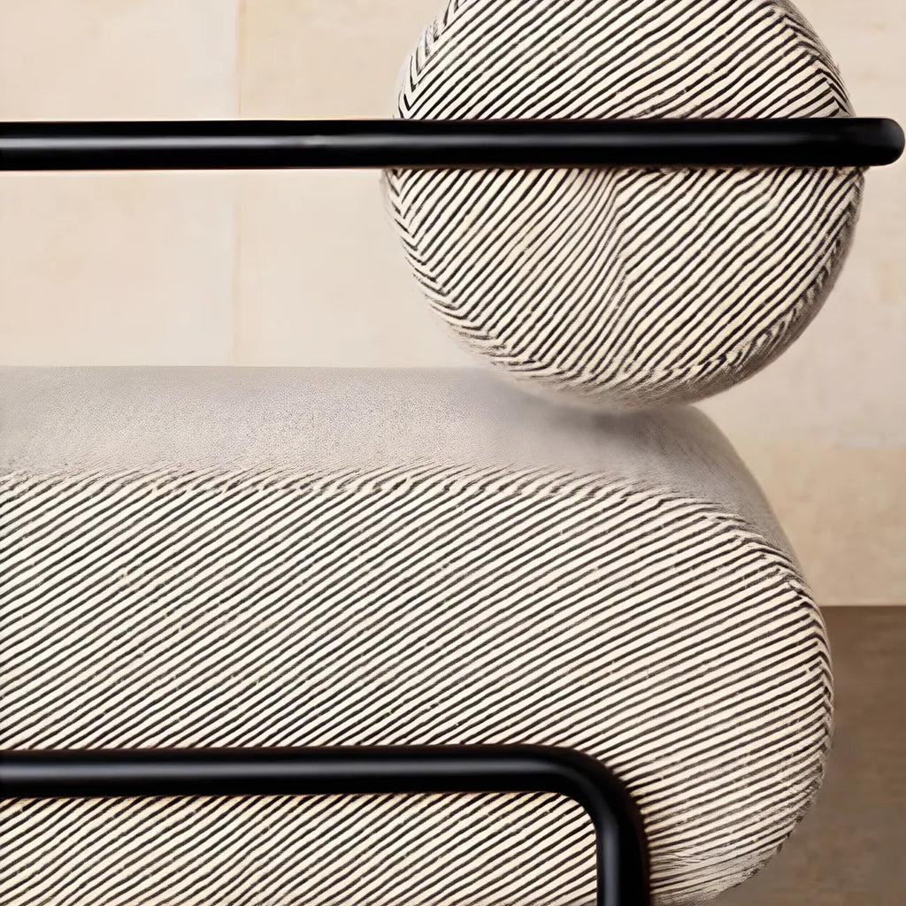 Fauteuil d'appoint industriel en cuir/velours avec structure en métal