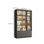 Vitrine standard de rangement avec porte vitrée et bois noir