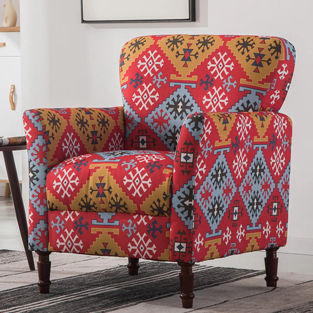 Fauteuil moderne en lin marron pour salon