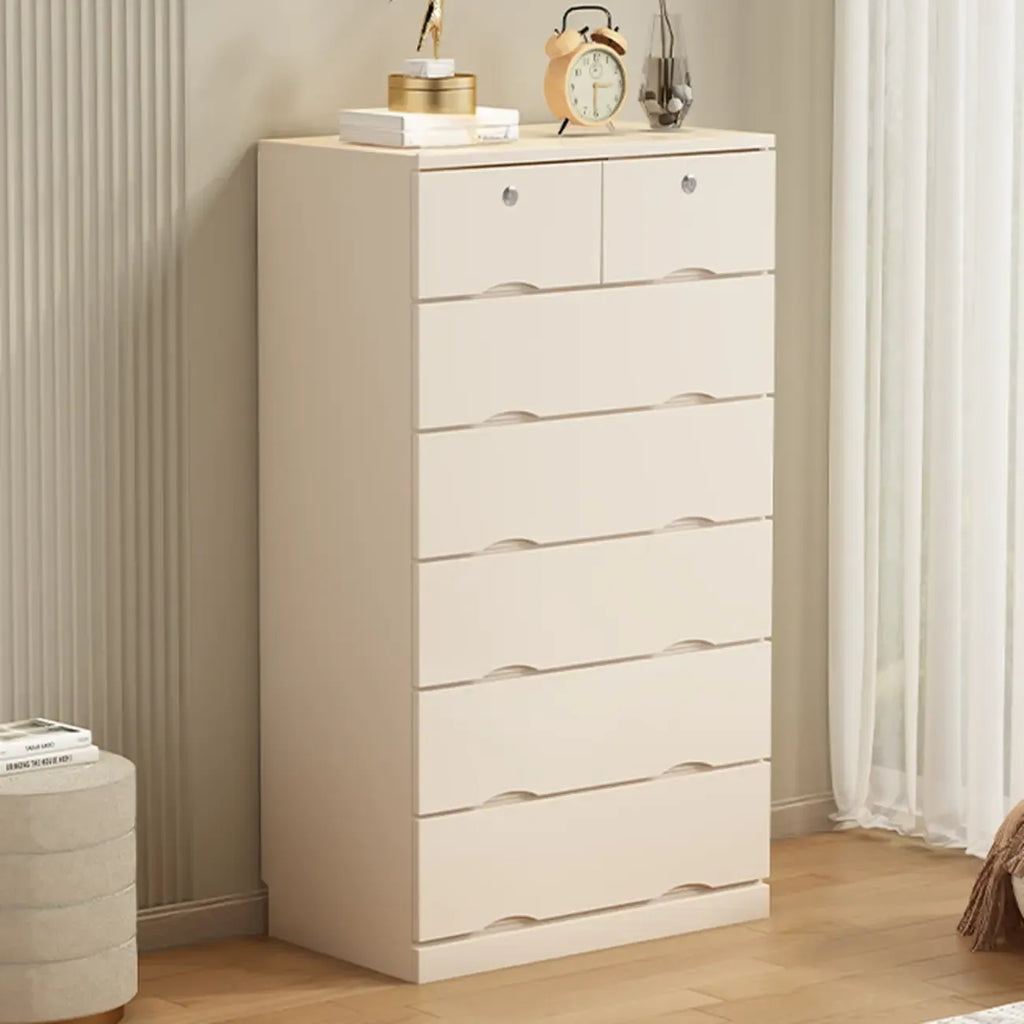 Commode industrielle en bois massif à 5 tiroirs pour chambre à coucher