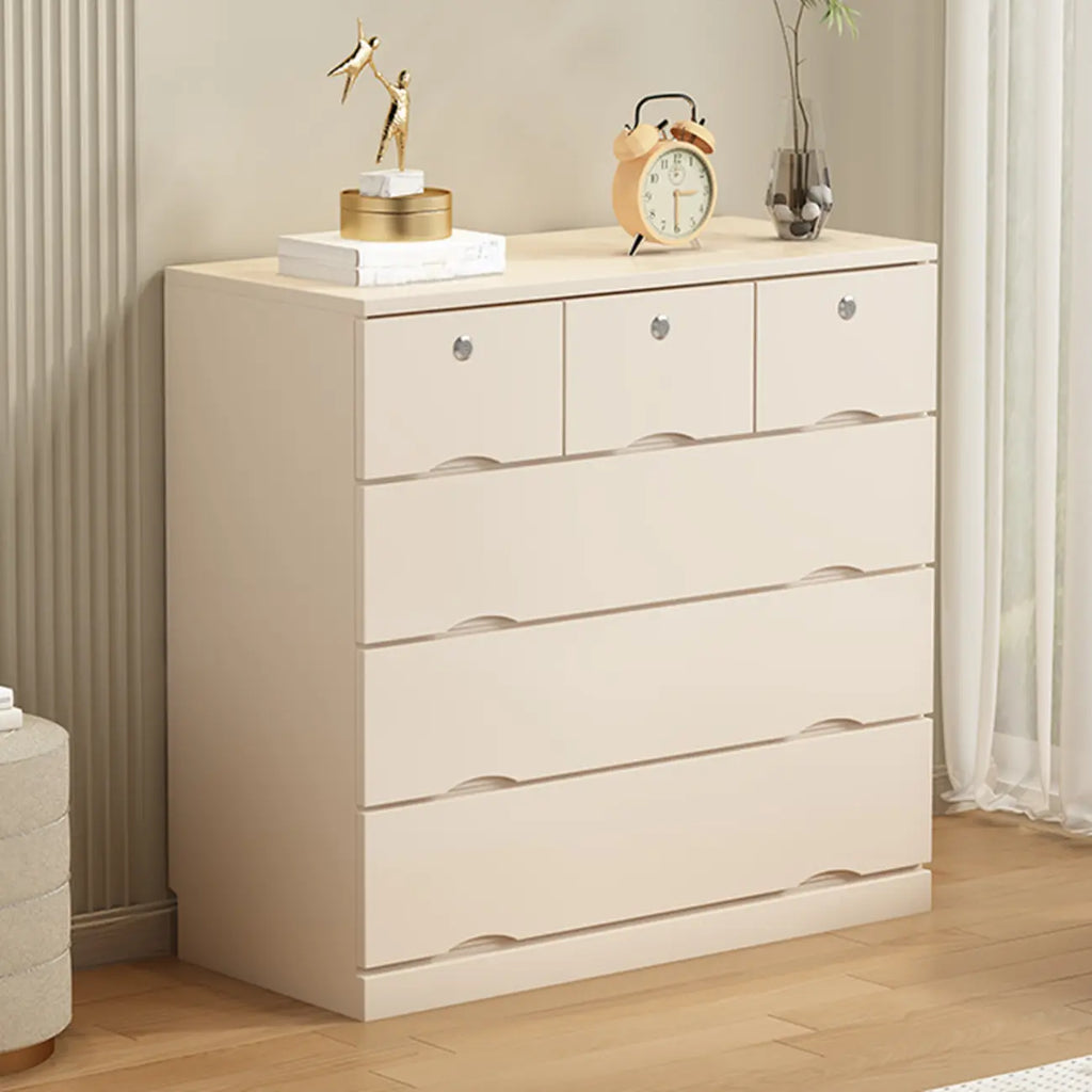 Commode industrielle en bois massif à 5 tiroirs pour chambre à coucher