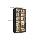 Vitrine standard de rangement avec porte vitrée et bois noir