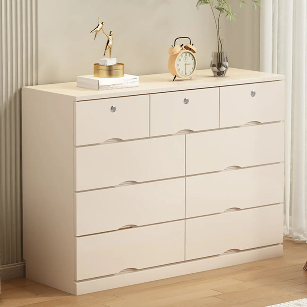 Commode industrielle en bois massif à 5 tiroirs pour chambre à coucher