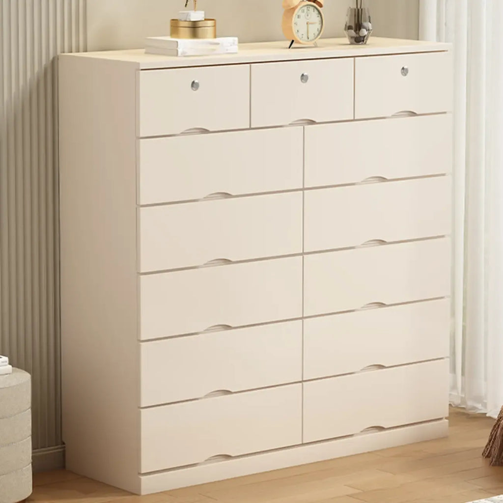Commode industrielle en bois massif à 5 tiroirs pour chambre à coucher