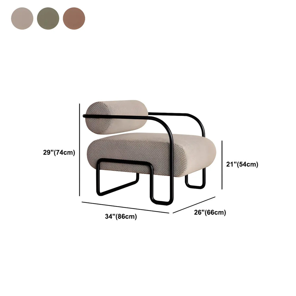Fauteuil d'appoint industriel en cuir/velours avec structure en métal