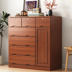 Commode industrielle en bois massif à 5 tiroirs pour chambre à coucher