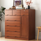 Commode industrielle en bois massif à 5 tiroirs pour chambre à coucher