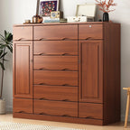 Commode industrielle en bois massif à 5 tiroirs pour chambre à coucher