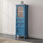 Meuble de rangement d'appoint européen en bois avec porte et tiroir en verre