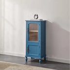 Meuble de rangement d'appoint européen en bois avec porte et tiroir en verre