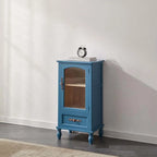 Meuble de rangement d'appoint européen en bois avec porte et tiroir en verre
