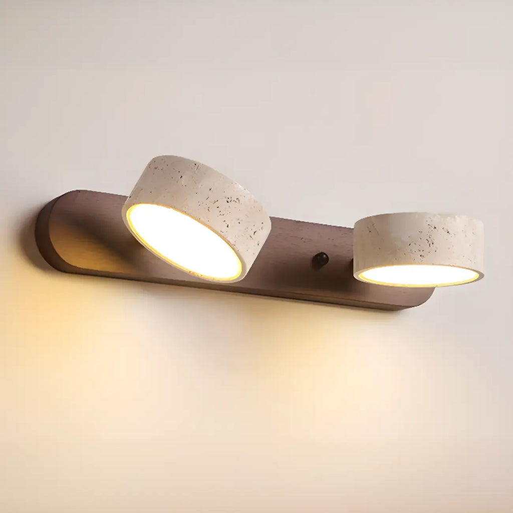 Faretto LED da bagno a 3 luci, cilindro in pietra