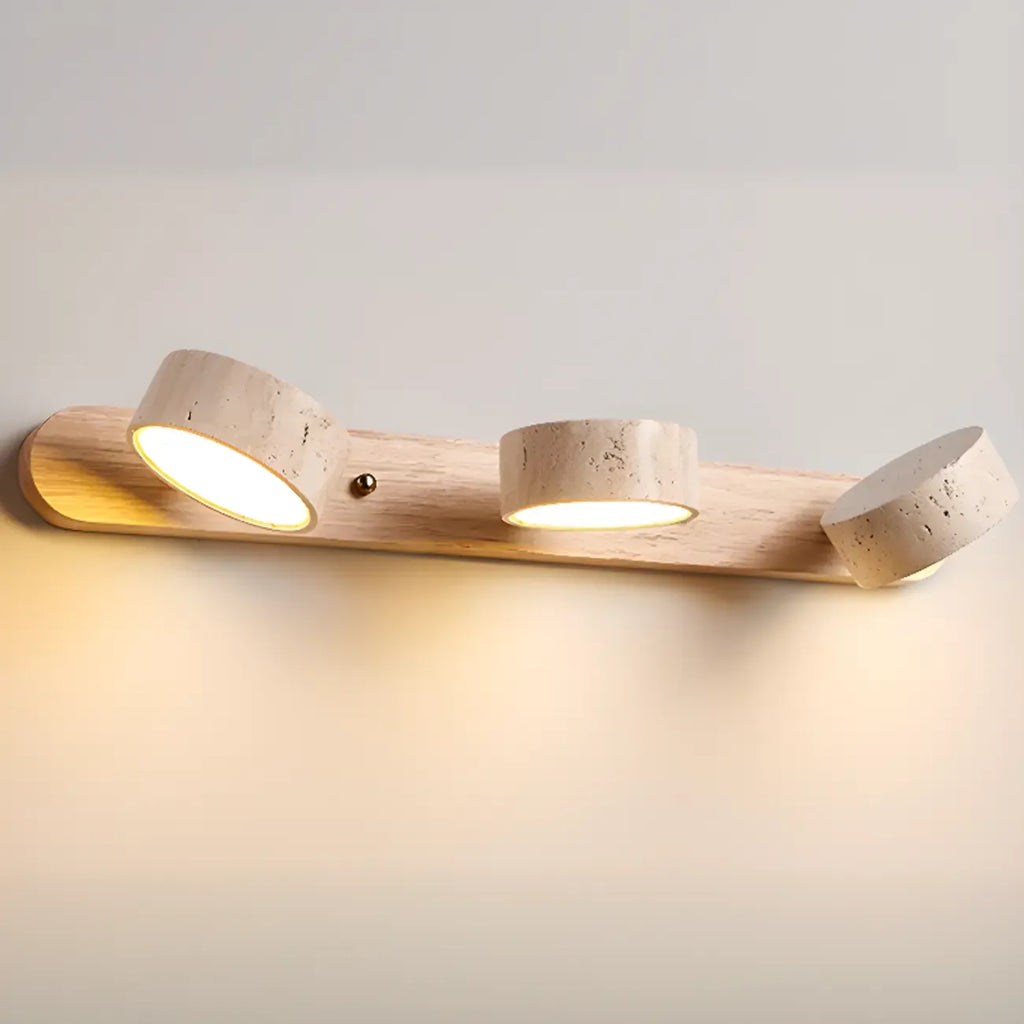 Faretto LED da bagno a 3 luci, cilindro in pietra