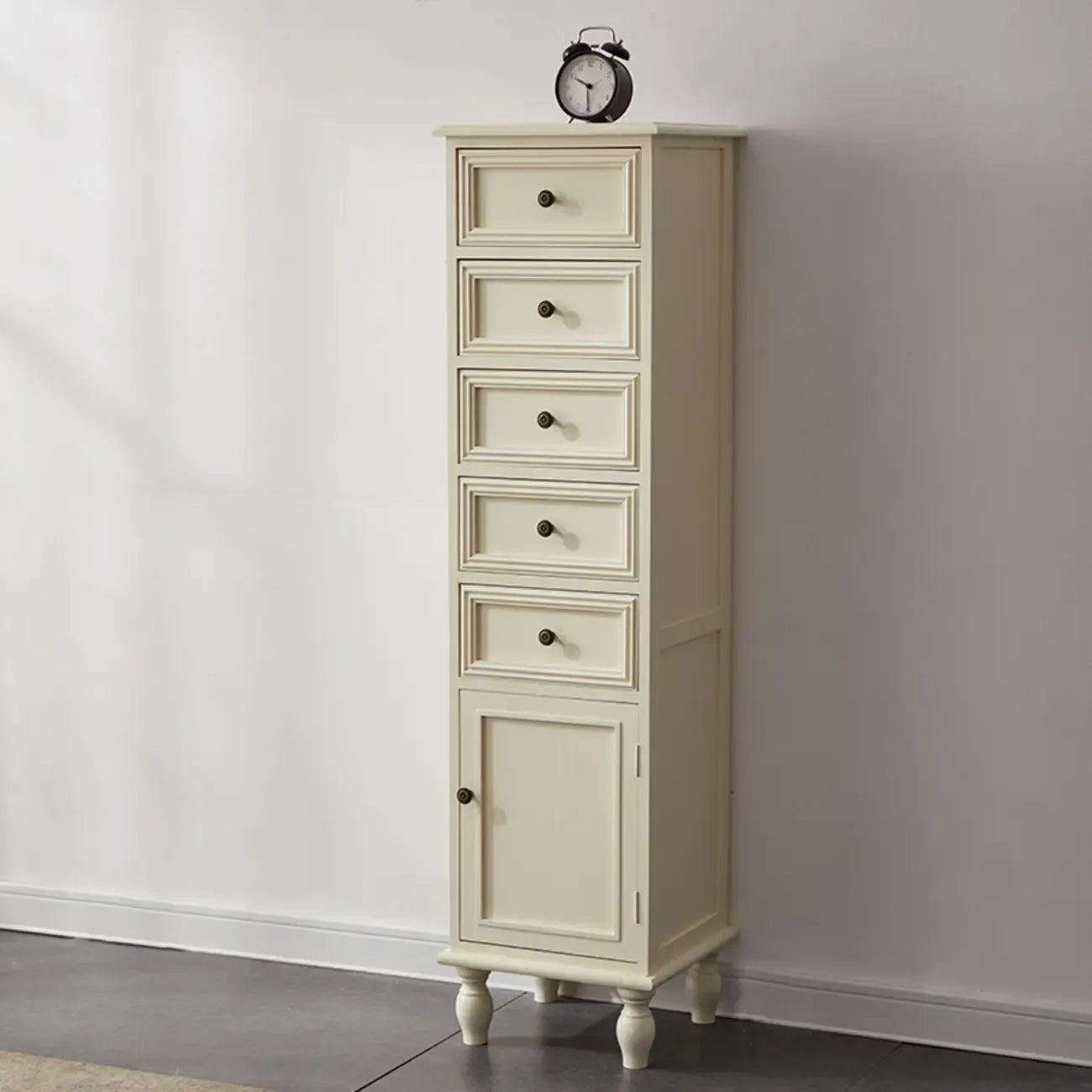 Meuble de rangement d'appoint européen en bois avec porte et tiroir en verre
