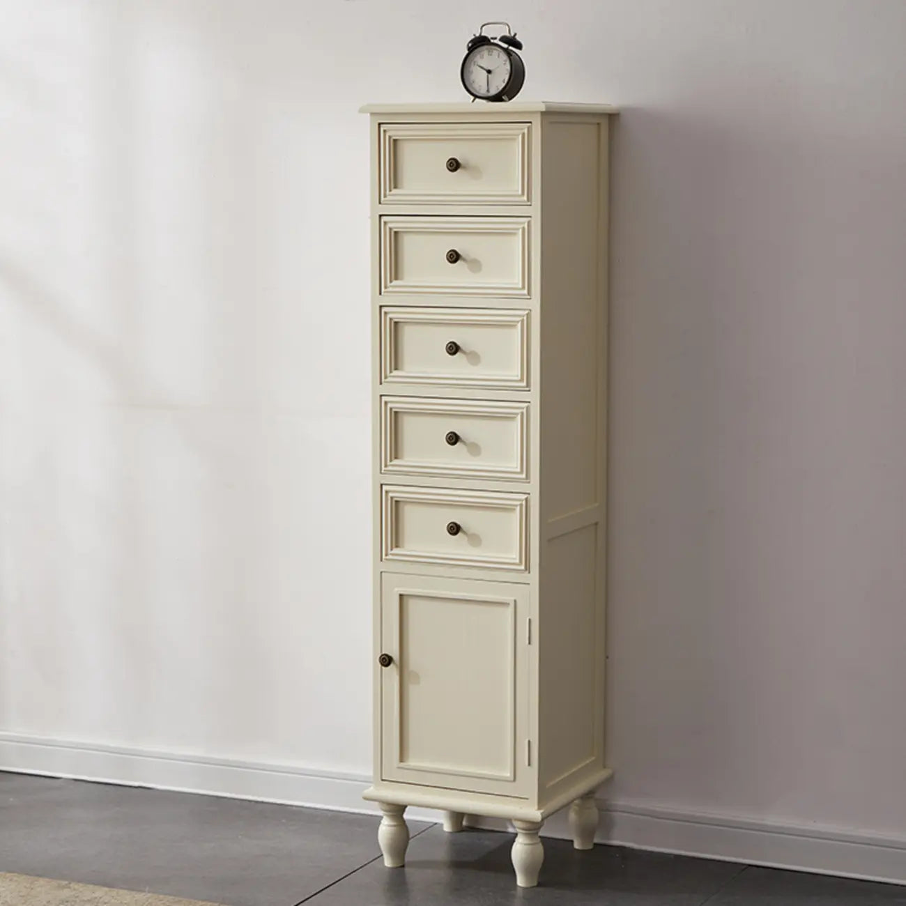 Meuble de rangement d'appoint européen en bois avec porte et tiroir en verre