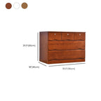Commode industrielle en bois massif à 5 tiroirs pour chambre à coucher
