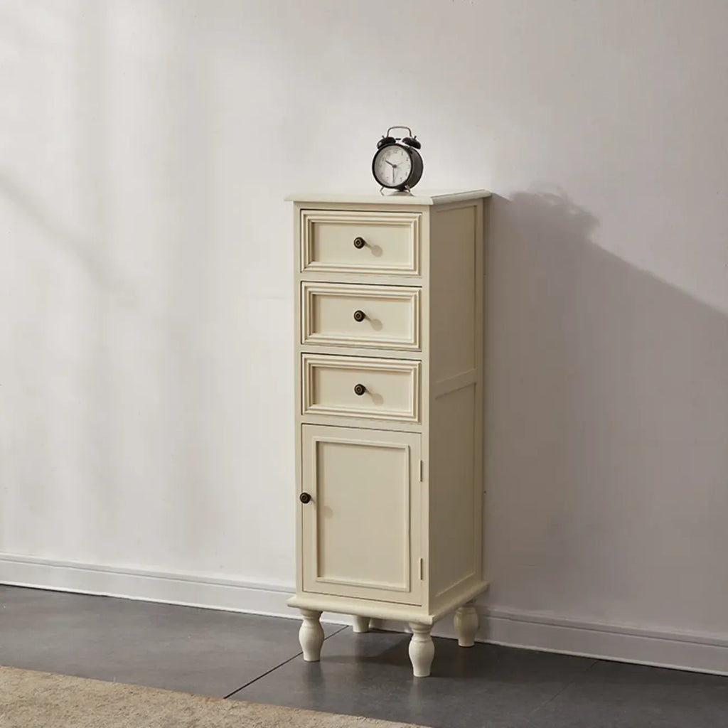 Meuble de rangement d'appoint européen en bois avec porte et tiroir en verre
