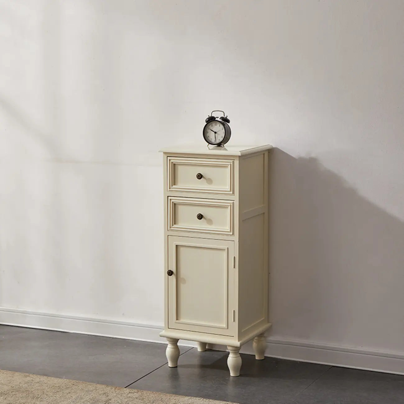 Meuble de rangement d'appoint européen en bois avec porte et tiroir en verre