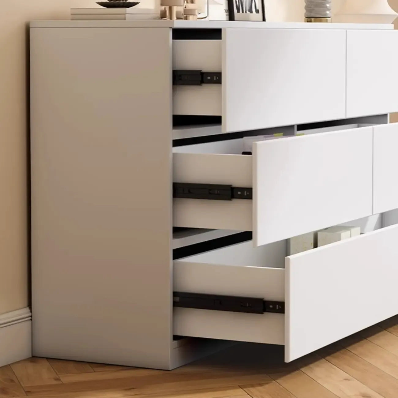 Commode double minimaliste en bois pour chambre à coucher