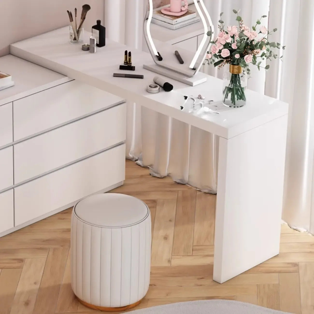 Commode double minimaliste en bois pour chambre à coucher