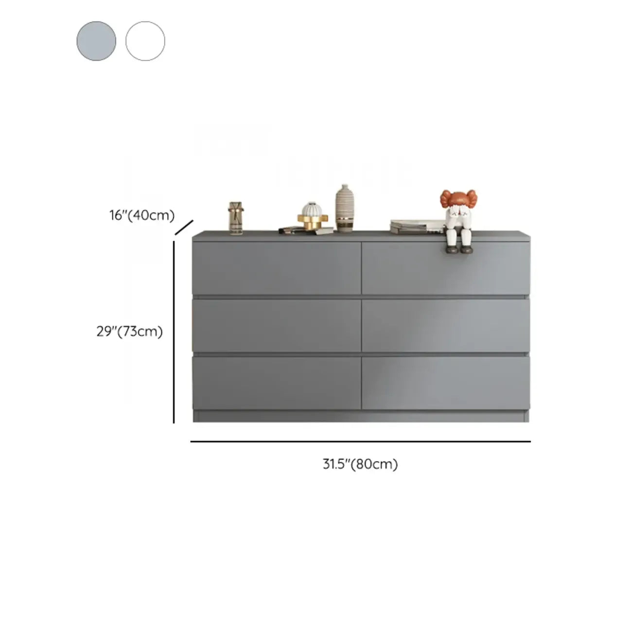 Commode double minimaliste en bois pour chambre à coucher