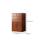 Commode industrielle en bois massif à 5 tiroirs pour chambre à coucher