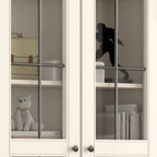 Mobile Espositore Contenitore in Legno Bianco con Ante ad Arco in Vetro