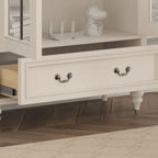 Mobile Espositore Contenitore in Legno Bianco con Ante ad Arco in Vetro