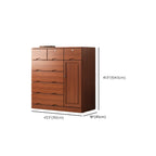 Commode industrielle en bois massif à 5 tiroirs pour chambre à coucher