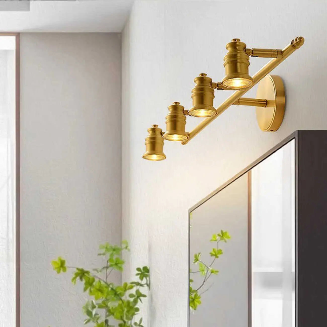 Lampada da Parete per Bagno Antico in Rame Oro con Cavo