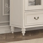 Mobile Espositore Contenitore in Legno Bianco con Ante ad Arco in Vetro