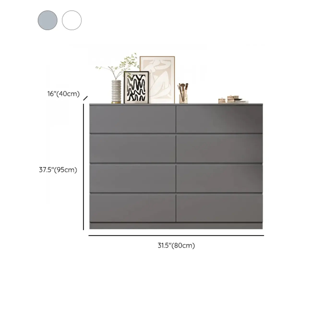 Commode double minimaliste en bois pour chambre à coucher
