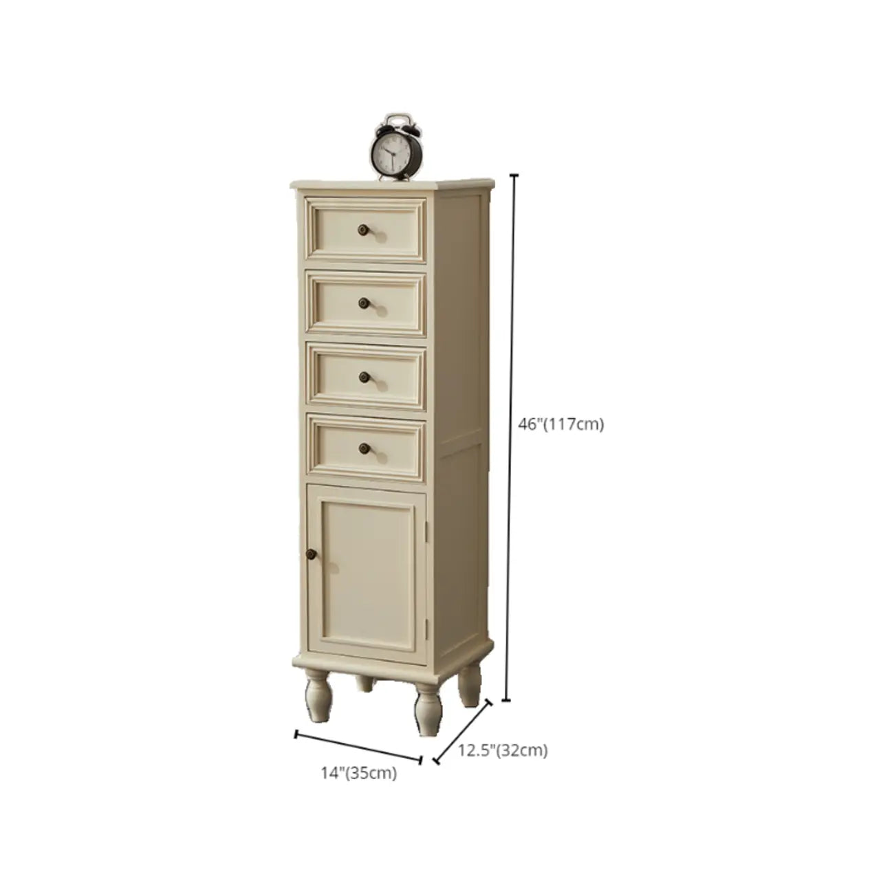 Meuble de rangement d'appoint européen en bois avec porte et tiroir en verre