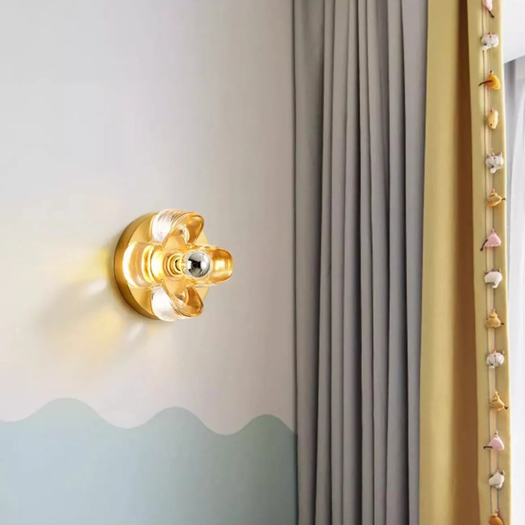 Applique murale LED moderne et élégante en verre avec motif floral