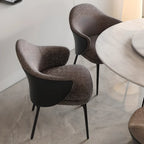 Chaise de salle à manger moderne en tissu cuir et coton rembourré