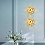 Applique murale LED moderne et élégante en verre avec motif floral